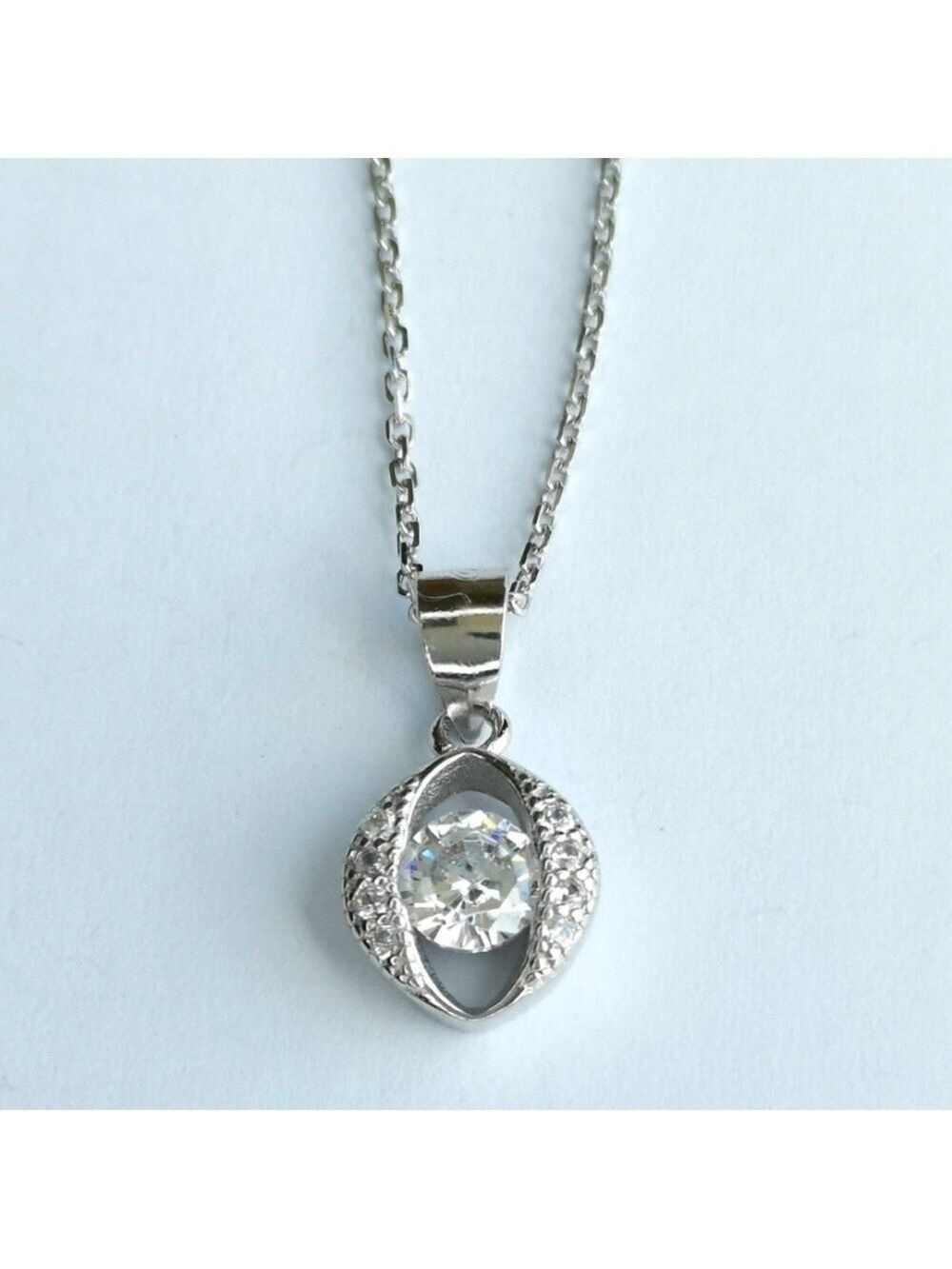 Sterling Silver CZ pendant necklace 🆕